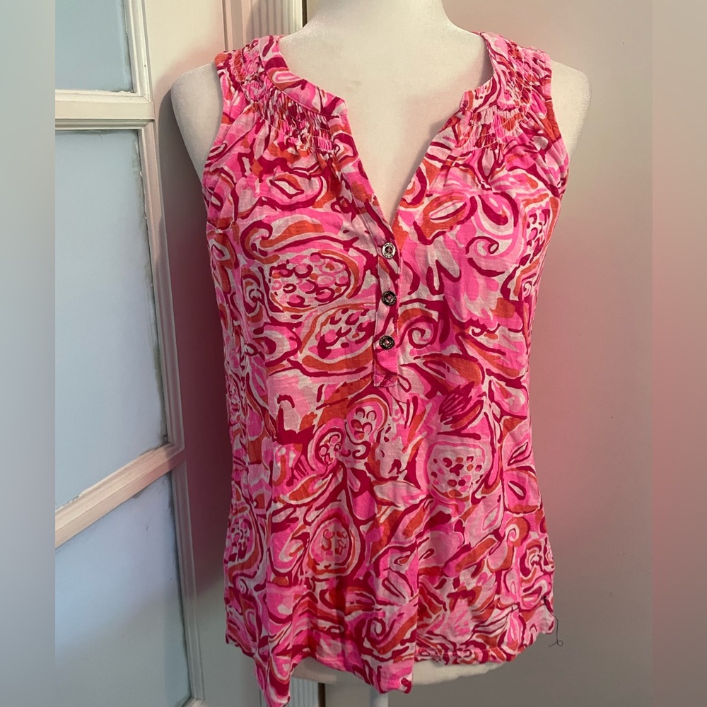 Lilly Pulitzer cotton sleeveless top pink size M